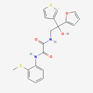 molecular formula C19H18N2O4S2 B2487596 N1-(2-(furan-2-yl)-2-hydroxy-2-(thiophen-3-yl)ethyl)-N2-(2-(methylthio)phenyl)oxalamide CAS No. 2034632-96-5