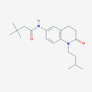 molecular formula C20H30N2O2 B2487609 N-(1-isopentyl-2-oxo-1,2,3,4-tetrahydroquinolin-6-yl)-3,3-dimethylbutanamide CAS No. 941991-82-8