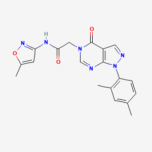 molecular formula C19H18N6O3 B2487619 2-(1-(2,4-dimethylphenyl)-4-oxo-1H-pyrazolo[3,4-d]pyrimidin-5(4H)-yl)-N-(5-methylisoxazol-3-yl)acetamide CAS No. 895001-87-3