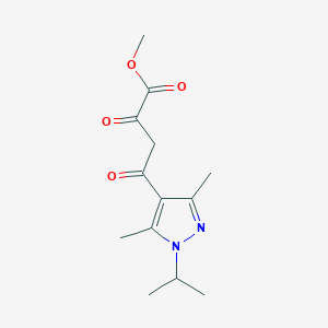 molecular formula C13H18N2O4 B2487622 methyl 4-(1-isopropyl-3,5-dimethyl-1H-pyrazol-4-yl)-2,4-dioxobutanoate CAS No. 1351393-81-1