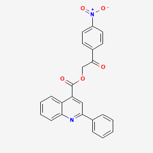 molecular formula C24H16N2O5 B2487628 2-(4-硝基苯基)-2-氧代乙基2-苯基喹啉-4-甲酸酯 CAS No. 292612-48-7