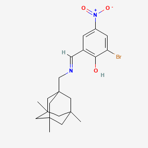 molecular formula C21H27BrN2O3 B2487636 2-bromo-4-nitro-6-((Z)-((((3r,5r,7r)-3,5,7-trimethyladamantan-1-yl)methyl)imino)methyl)phenol CAS No. 391219-24-2