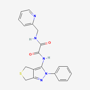 molecular formula C19H17N5O2S B2487647 N1-(2-phenyl-4,6-dihydro-2H-thieno[3,4-c]pyrazol-3-yl)-N2-(pyridin-2-ylmethyl)oxalamide CAS No. 899741-44-7