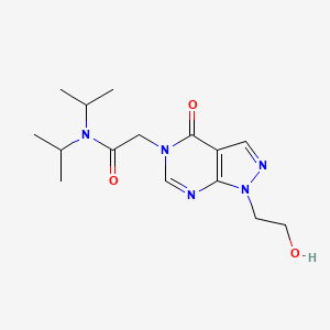 molecular formula C15H23N5O3 B2487655 2-(1-(2-羟乙基)-4-氧代-1H-吡唑并[3,4-d]嘧啶-5(4H)-基)-N,N-二异丙基乙酰胺 CAS No. 899971-61-0