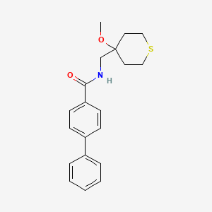 molecular formula C20H23NO2S B2487657 N-((4-methoxytetrahydro-2H-thiopyran-4-yl)methyl)-[1,1'-biphenyl]-4-carboxamide CAS No. 2034452-60-1