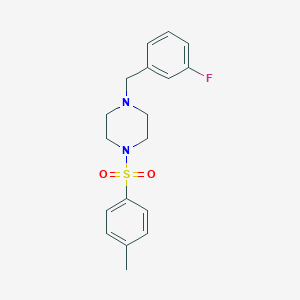 molecular formula C18H21FN2O2S B248766 1-(3-Fluorobenzyl)-4-[(4-methylphenyl)sulfonyl]piperazine 