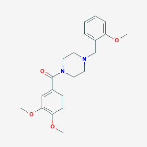 molecular formula C21H26N2O4 B248767 1-(3,4-Dimethoxybenzoyl)-4-(2-methoxybenzyl)piperazine 
