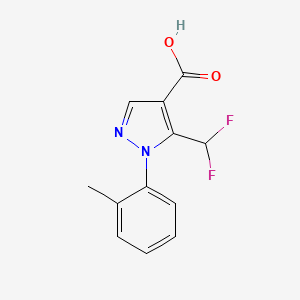 molecular formula C12H10F2N2O2 B2487671 5-(difluoromethyl)-1-(2-methylphenyl)-1H-pyrazole-4-carboxylic acid CAS No. 1498346-98-7