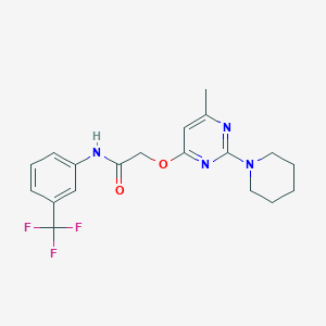 molecular formula C19H21F3N4O2 B2487673 4-(4-tert-butyl-1,3-thiazol-2-yl)-N-(3-chlorobenzyl)thiophene-2-sulfonamide CAS No. 1030096-77-5