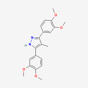 molecular formula C20H22N2O4 B2487676 3,5-双(3,4-二甲氧基苯基)-4-甲基-1H-吡唑 CAS No. 1159988-51-8