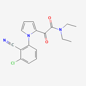molecular formula C17H16ClN3O2 B2487678 2-[1-(3-chloro-2-cyanophenyl)-1H-pyrrol-2-yl]-N,N-diethyl-2-oxoacetamide CAS No. 866010-47-1