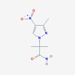 molecular formula C8H12N4O3 B2487679 2-甲基-2-(3-甲基-4-硝基-1H-吡唑-1-基)丙酰胺 CAS No. 1374829-43-2