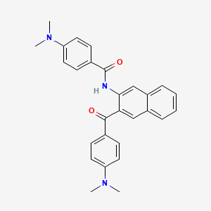 molecular formula C28H27N3O2 B2487682 4-(二甲胺)-N-{3-[4-(二甲胺)苯甲酰]萘-2-基}苯甲酰胺 CAS No. 392249-52-4