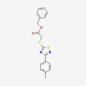 molecular formula C18H16N2O2S2 B2487684 苄基2-((3-(对甲苯)-1,2,4-噻二唑-5-基)硫)乙酸酯 CAS No. 864917-59-9