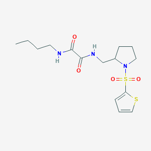 molecular formula C15H23N3O4S2 B2487687 N1-butyl-N2-((1-(thiophen-2-ylsulfonyl)pyrrolidin-2-yl)methyl)oxalamide CAS No. 896277-96-6