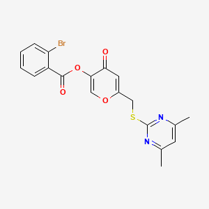 6-{[(4,6-dimethylpyrimidin-2-yl)sulfanyl]methyl}-4-oxo-4H-pyran-3-yl 2-bromobenzoate