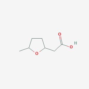 molecular formula C7H12O3 B2487704 2-(5-Methyloxolan-2-yl)acetic acid CAS No. 5584-00-9