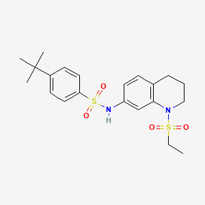 molecular formula C21H28N2O4S2 B2487720 4-tert-butyl-N-[1-(ethylsulfonyl)-1,2,3,4-tetrahydroquinolin-7-yl]benzenesulfonamide CAS No. 946227-26-5