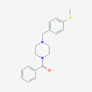 molecular formula C19H22N2OS B248773 {4-[4-(Methylsulfanyl)benzyl]piperazin-1-yl}(phenyl)methanone 