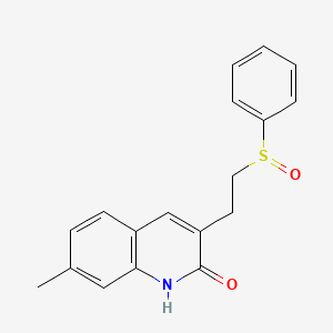 molecular formula C18H17NO2S B2487737 7-methyl-3-[2-(phenylsulfinyl)ethyl]quinolin-2(1H)-one CAS No. 1707372-65-3