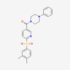 molecular formula C24H25N3O3S B2487743 1-({6-[(3,4-二甲基苯基)磺酰]吡啶-3-基}羰基)-4-苯基哌嗪 CAS No. 1286728-23-1