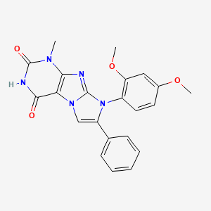 B2487744 8-(2,4-dimethoxyphenyl)-1-methyl-7-phenyl-1H-imidazo[2,1-f]purine-2,4(3H,8H)-dione CAS No. 887466-55-9