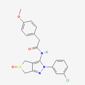 B2487747 N-(2-(3-chlorophenyl)-5-oxido-4,6-dihydro-2H-thieno[3,4-c]pyrazol-3-yl)-2-(4-methoxyphenyl)acetamide CAS No. 958976-82-4