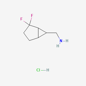 molecular formula C7H12ClF2N B2487750 (2,2-二氟-6-双环[3.1.0]己基)甲胺；盐酸 CAS No. 2408973-16-8