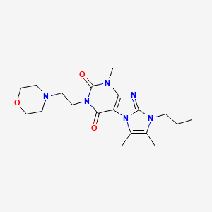 molecular formula C19H28N6O3 B2487751 4,7,8-三甲基-2-(2-吗啉-4-基乙基)-6-丙基嘌呤[7,8-a]咪唑-1,3-二酮 CAS No. 878412-32-9