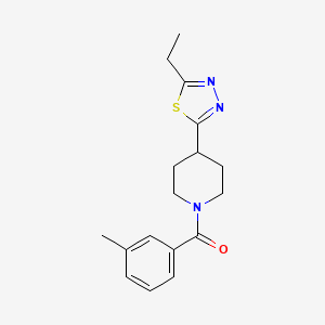 molecular formula C17H21N3OS B2487755 (4-(5-乙基-1,3,4-噻二唑-2-基)哌啶-1-基)(间甲苯基)甲酮 CAS No. 1105203-62-0