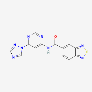 B2487758 N-(6-(1H-1,2,4-triazol-1-yl)pyrimidin-4-yl)benzo[c][1,2,5]thiadiazole-5-carboxamide CAS No. 1448037-62-4
