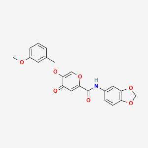 molecular formula C21H17NO7 B2487770 N-(苯并[d][1,3]二噁烯-5-基)-5-((3-甲氧苯甲基)氧基)-4-氧代-4H-吡喃-2-甲酸酰胺 CAS No. 1021258-32-1