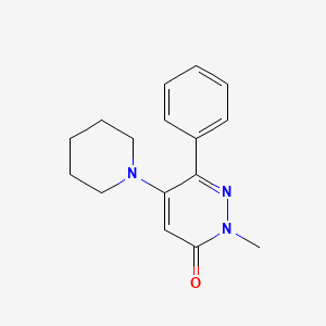 molecular formula C16H19N3O B2487782 2-甲基-6-苯基-5-哌啶基-3(2H)-吡啶嗪酮 CAS No. 473934-78-0