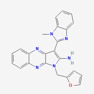 B2487783 1-(furan-2-ylmethyl)-3-(1-methyl-1H-benzo[d]imidazol-2-yl)-1H-pyrrolo[2,3-b]quinoxalin-2-amine CAS No. 883965-04-6