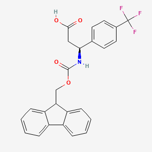 molecular formula C25H20F3NO4 B2487784 (S)-3-((((9H-芴-9-基)甲氧基)羰基)氨基)-3-(4-(三氟甲基)苯基)丙酸 CAS No. 507472-21-1