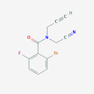 B2487789 2-bromo-N-(cyanomethyl)-6-fluoro-N-(prop-2-yn-1-yl)benzamide CAS No. 1825647-40-2