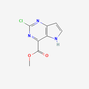 molecular formula C8H6ClN3O2 B2487790 甲基-2-氯-5H-吡唑并[3,2-d]嘧啶-4-羧酸甲酯 CAS No. 2089277-65-4