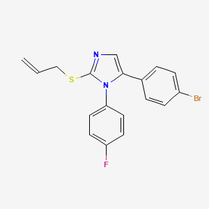 molecular formula C18H14BrFN2S B2487792 2-(烯丙基硫基)-5-(4-溴苯基)-1-(4-氟苯基)-1H-咪唑 CAS No. 1206994-67-3