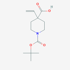 molecular formula C13H21NO4 B2487798 4-乙烯基-1-[(2-甲基丙烷-2-基)氧羰基]哌啶-4-羧酸 CAS No. 1082207-48-4