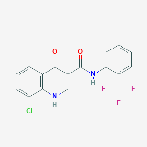 molecular formula C17H10ClF3N2O2 B2487805 8-chloro-4-hydroxy-N-(2-(trifluoromethyl)phenyl)quinoline-3-carboxamide CAS No. 951964-78-6