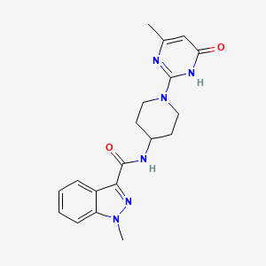 molecular formula C19H22N6O2 B2487875 1-甲基-N-(1-(4-甲基-6-氧代-1,6-二氢嘧啶-2-基)哌啶-4-基)-1H-吲唑-3-甲酰胺 CAS No. 1903389-70-7