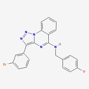 molecular formula C22H15BrFN5 B2487883 3-(3-bromophenyl)-N-[(4-fluorophenyl)methyl]triazolo[1,5-a]quinazolin-5-amine CAS No. 866870-54-4