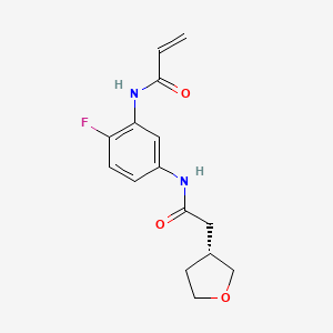 N-[2-Fluoro-5-[[2-[(3R)-oxolan-3-yl]acetyl]amino]phenyl]prop-2-enamide