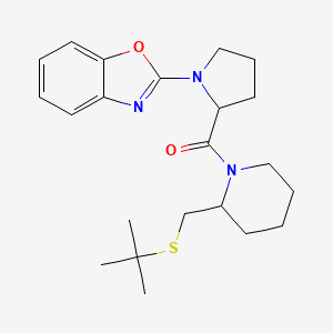 molecular formula C22H31N3O2S B2487898 (1-(苯并[d]噁唑-2-基)吡咯烷-2-基)(2-((叔丁基硫基)甲基)哌啶-1-基)甲酮 CAS No. 2034201-62-0