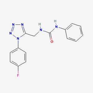 molecular formula C15H13FN6O B2487927 1-((1-(4-fluorophenyl)-1H-tetrazol-5-yl)methyl)-3-phenylurea CAS No. 897623-93-7