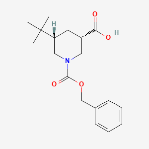 molecular formula C18H25NO4 B2487931 (3S,5S)-5-Tert-butyl-1-phenylmethoxycarbonylpiperidine-3-carboxylic acid CAS No. 2287249-99-2