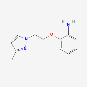 molecular formula C12H15N3O B2487946 2-(2-(3-Methyl-1H-pyrazol-1-yl)ethoxy)aniline CAS No. 1296225-30-3