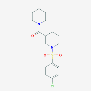 molecular formula C17H23ClN2O3S B248795 1-[(4-Chlorophenyl)sulfonyl]-3-(1-piperidinylcarbonyl)piperidine 