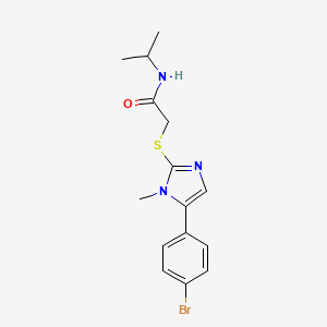 molecular formula C15H18BrN3OS B2487950 2-((5-(4-bromophenyl)-1-methyl-1H-imidazol-2-yl)thio)-N-isopropylacetamide CAS No. 1207044-75-4
