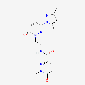 molecular formula C17H19N7O3 B2487968 N-(2-(3-(3,5-dimethyl-1H-pyrazol-1-yl)-6-oxopyridazin-1(6H)-yl)ethyl)-1-methyl-6-oxo-1,6-dihydropyridazine-3-carboxamide CAS No. 1351607-78-7